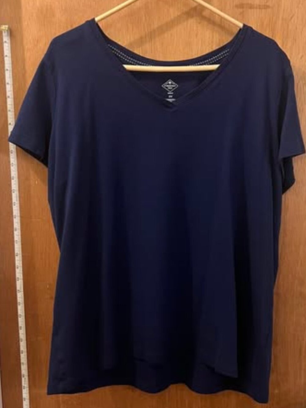 Size 2X - St. John's Bay - Navy Essential Tee Knit 3/4 Pullover